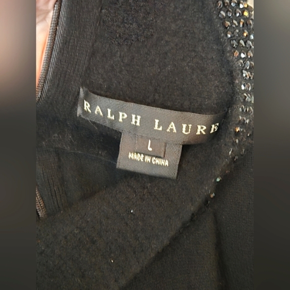 Ralph Lauren Black Label 100% Cashmere Embellished Luxury Glam Sweater, Large - Picture 4 of 5